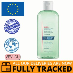 Ducray Sabal, sebum reducing shampoo for oily hair, 200 ml — Made in France — Free Delivery