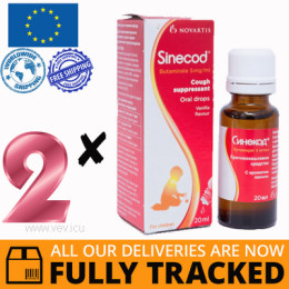 2 x SINECOD ORAL DROPS FOR CHILDREN 20 ML — MADE IN SWITZERLAND — FREE SHIPPING