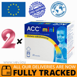 2 x ACC MINI 100 MG 20 SACHETS — MADE IN POLAND — FREE SHIPPING