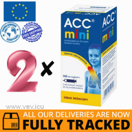 2 x ACC MINI 200MG / 1ML ORAL SOLUTION 100ML — MADE IN POLAND — FREE SHIPPING