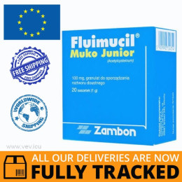 FLUIMUCIL MUKO JUNIOR 100MG 20 SACHETS - MADE IN ITALY - FREE SHIPPING
