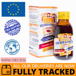 Herbapect Junior, syrup for children, raspberry flavor, 120 g — Made in Poland by Aflofarm — Free Delivery