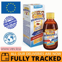Herbapect Junior sugar-free syrup 110 g — Made in Poland by Aflofarm — Free Delivery
