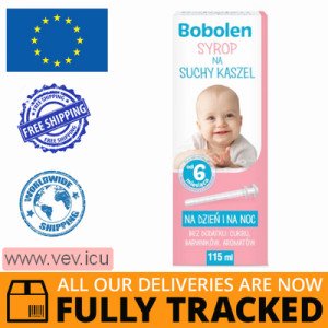 Bobolen, syrup for dry cough from 6 months on a day and night, 115ml — Made in Poland — Free Delivery