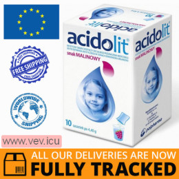 Acidolit raspberry flavor 10 sachets — Made in Poland by Polpharma — Free Delivery