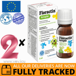 2 x FLORACTIN, ORAL DROPS FOR CHILDREN FROM THE FIRST DAYS OF LIFE, 5 ML - MADE IN POLAND - FREE SHIPPING