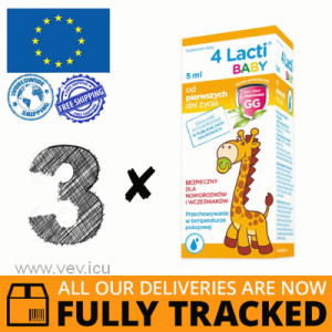 3 x 4LACTI BABY DROPS 5ML - MADE IN POLAND - FREE SHIPPING