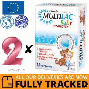 2 x MULTILAC BABY SYNBIOTIC DROPS 10ML - MADE IN POLAND - FREE SHIPPING 