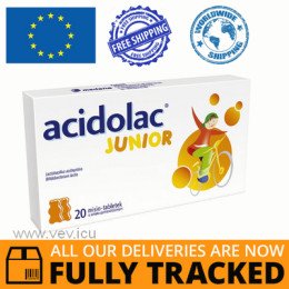 ACIDOLAC JUNIOR ORANGE FLAVOR 20 MISIOTABLETS — MADE IN POLAND — FREE SHIPPING