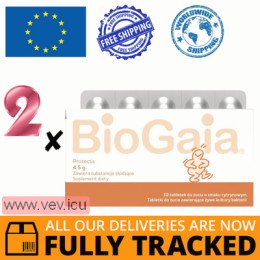 BioGaia, lemon flavor, 2p x 10 chewable tablets — Made in Switzerland — Free Delivery