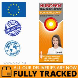 NUROFEN JUNIOR 40 MG / ML, ORAL SUSPENSION FOR CHILDREN FROM 6 TO 12 YEARS, ORANGE FLAVOR, 100 ML  — MADE IN GREAT BRITAIN — FREE SHIPPING
