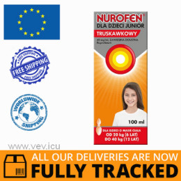 NUROFEN JUNIOR 40 MG / ML, ORAL SUSPENSION FOR CHILDREN FROM 6 TO 12 YEARS, STRAWBERRY FLAVOR, 100 ML — MADE IN GREAT BRITAIN — FREE SHIPPING NUROFEN JUNIOR 40 MG / ML, ORAL SUSPENSION FOR CHILDREN FROM 6 TO 12 YEARS, STRAWBERRY FLAVOR, 100 ML — MADE IN GREAT BRITAIN — FREE SHIPPING