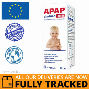 APAP FORTE FOR CHILDREN SUSPENSION 85ML - MADE IN POLAND - FREE SHIPPING