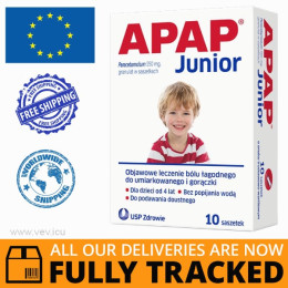 APAP JUNIOR 10 SACHETS - MADE IN POLAND - FREE SHIPPING