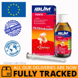 IBUM FORTE 200 MG / 5 ML, ORAL SUSPENSION FOR CHILDREN, STRAWBERRY FLAVOR, 100G - MADE IN POLAND - FREE SHIPPING