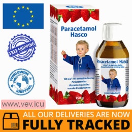 Paracetamol Hasco 120mg/5ml, oral suspension for infants and children, strawberry flavor, 150g — Made in Poland — Free Delivery
