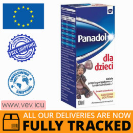 Panadol for children 120mg/5ml, oral suspension, strawberry flavor, 100ml — Made in Poland — Free Delivery