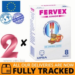 2 x FERVEX JUNIOR 8 SACHETS - MADE IN FRANCE - FREE SHIPPING 