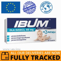 IBUM SUPPOSITORIES FOR CHILDREN 60MG 10 PIECES - MADE IN POLAND - FREE SHIPPING