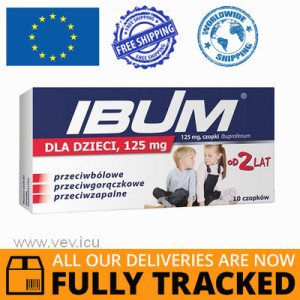 IBUM SUPPOSITORIES FOR CHILDREN 125MG 10 PIECES - MADE IN POLAND - FREE SHIPPING