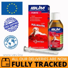 IBUM FORTE 200 MG / 5 ML, ORAL SUSPENSION FOR CHILDREN, RASPBERRY FLAVOR, 100G - MADE IN POLAND - FREE SHIPPING