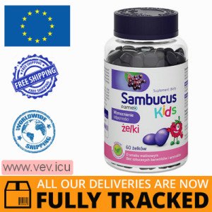 Sambucus Kids Jelly beans, raspberry flavor, 60 pieces — Made in Germany — Free Delivery