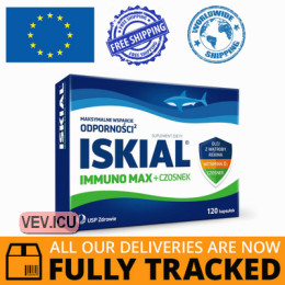 Iskial Immuno Max + Garlic, for children over 6 years of age and adults, 120 capsules — Made in Poland — Free Delivery