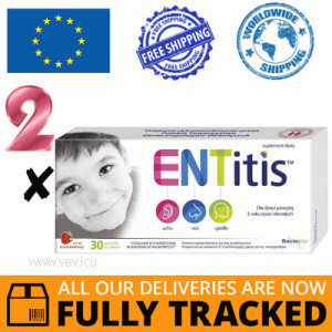 2 x ENTITIS STRAWBERRY 30 TABS — MADE IN POLAND — FREE SHIPPING