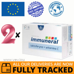 2 x IMMUNERAL LACTOFERRIN + VITAMIN C 15 SACHETS - MADE IN POLAND - FREE SHIPPING 