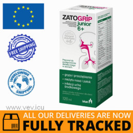 ZATOGRIP JUNIOR 6+ SYRUP WITH A RASPBERRY FLAVOR FOR CHILDREN 120ML - MADE IN POLAND - FREE SHIPPING ZATOGRIP JUNIOR 6+ SYRUP WITH A RASPBERRY FLAVOR FOR CHILDREN 120ML - MADE IN POLAND - FREE SHIPPING