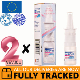 Sanorin nasal spray 0.5mg/ml, 2p x 10ml — Made in Czech — Free Delivery