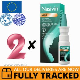 2 x NASIVIN KIDS 0.025% NASAL SPRAY 10 ML - MADE IN GERMANY- FREE SHIPPING