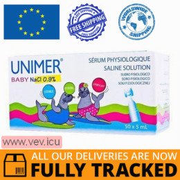 Unimer Baby NaCl 0.9%, saline, 5 ml x 50 ampoules — Made in Romania — Free Delivery