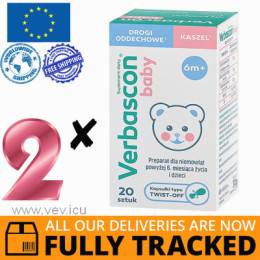 2 x VERBASCON BABY 6M + 20 CAPS - MADE IN POLAND - FREE SHIPPING 