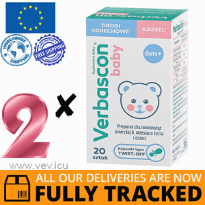 2 x VERBASCON BABY 6M + 20 CAPS - MADE IN POLAND - FREE SHIPPING 