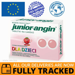 Junior-angin for children from 4 years, strawberry flavor, 36 lozenges — Made in Germany — Free Delivery