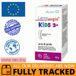 Lactoangin Kids 3+ Black Currant Throat Spray, 30 g — Made in Poland — Free Delivery