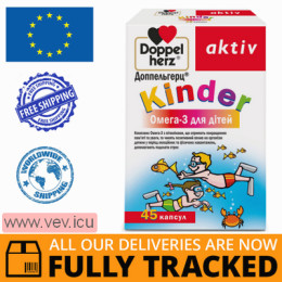 Doppelherz Aktiv Kinder, Omega 3 for children, 45 capsules — Made in Germany — Free Delivery