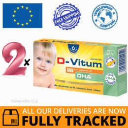 2 x D-VITUM 600 J.M D + DHA FOR INFANTS FROM 6 MONTHS 30 CAPS  - MADE IN POLAND - FREE SHIPPING 