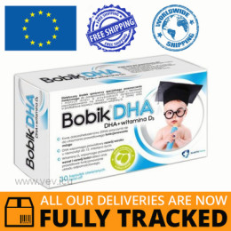 BOBIK DHA + VIT. D3 30 CAPS — MADE IN ROMANIA — FREE SHIPPING