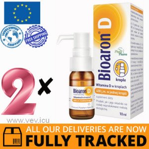 2 x BIOARON D DROPS 400 IU 10ML - MADE IN POLAND - FREE SHIPPING