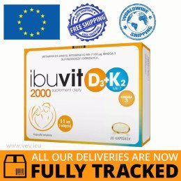 Ibuvit D3 2000 + K2 MK-7 Omega3, 30 capsules — Made in Poland by Polpharma — Free Delivery