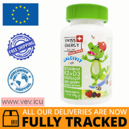 Swiss Energy, CalciVit Kids with vitamin K2, D3 and calcium, 60 jelly vitamins — Made in Switzerland — Free Delivery