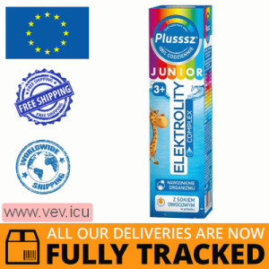 Plusssz Junior Elektrolity Complex, for children over 3 years old, orange flavor, 20 effervescent tablets — Made in Poland — Free Delivery Plusssz Junior Elektrolity Complex, for children over 3 years old, orange flavor, 20 effervescent tablets — Made in Poland — Free Delivery