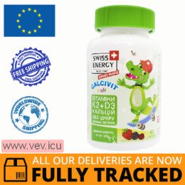 Swiss Energy, CalciVit Kids with vitamin K2, D3 and calcium, 60 jelly vitamins — Made in Switzerland — Free Delivery