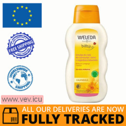 Weleda Calendula Baby, body lotion with calendula for infants and children, 200 ml — Made in Switzerland — Free Delivery