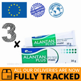 3 x ALANTAN PLUS OINTMENT FOR WOUNDS AND BURNS 30 G — MADE IN POLAND — FREE SHIPPING