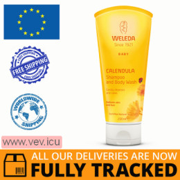 Weleda Baby Calendula Shampoo And Body Wash 200ml — Made in Switzerland — Free Delivery