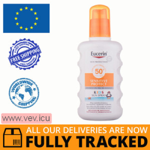 Eucerin Kids Sun Spray, from 1 year old sun protection for safe tanning SPF-50+, 200 ml — Made in Germany — Free Deliver