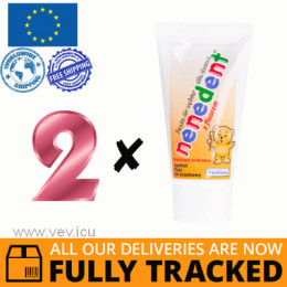 2 x NENEDENT TOOTHPASTE FOR CHILDREN WITH FLUORIDE TUBE 50ML - MADE IN POLAND - FREE SHIPPING